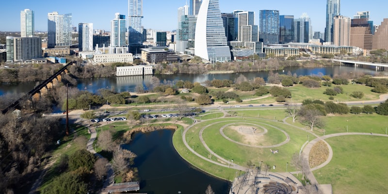 Austin Texas skyline along the river